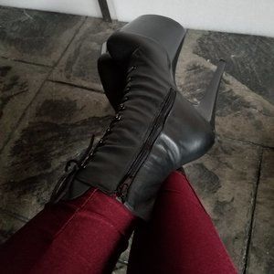 Platform High Heel Ankle Boots